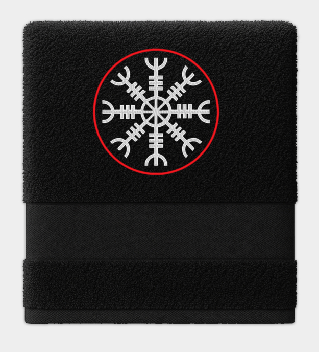 Ægishjalmur broderet håndklæde