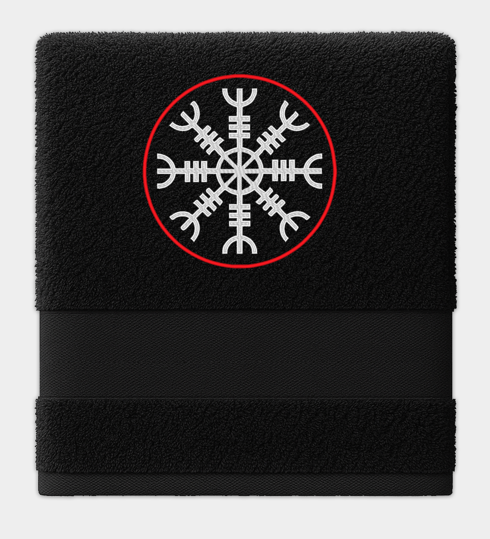 Ægishjalmur broderet håndklæde Ægishjalmur broderet håndklæde