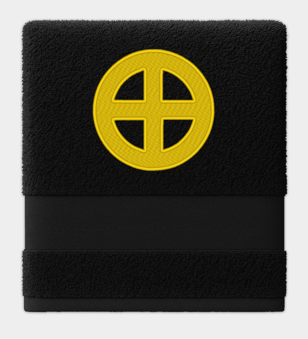 Solkors broderet håndklæde