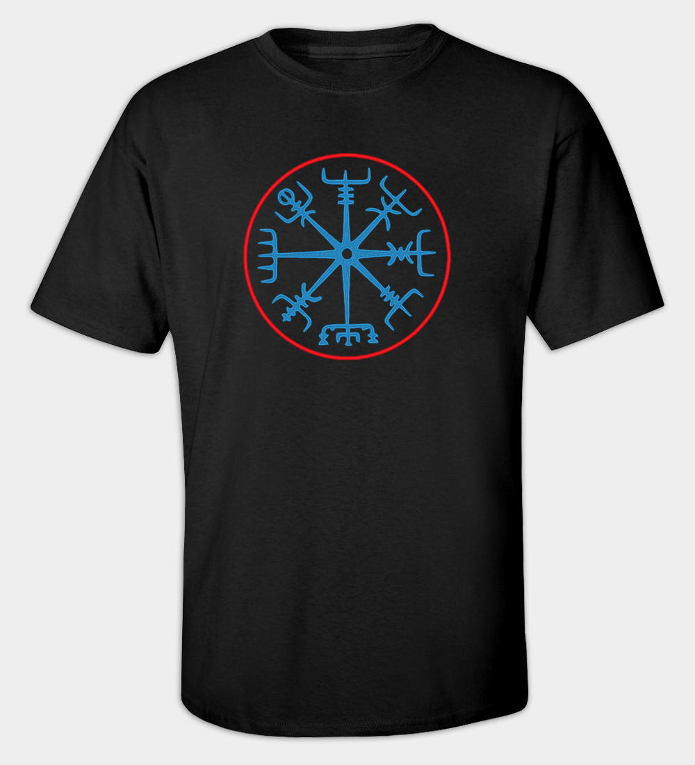 Vegvísir broderet t-shirt Vegvísir broderet t-shirt
