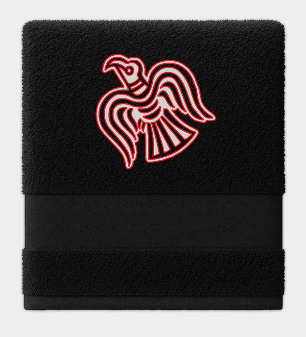 Viking Ravnemotiv broderet håndklæde