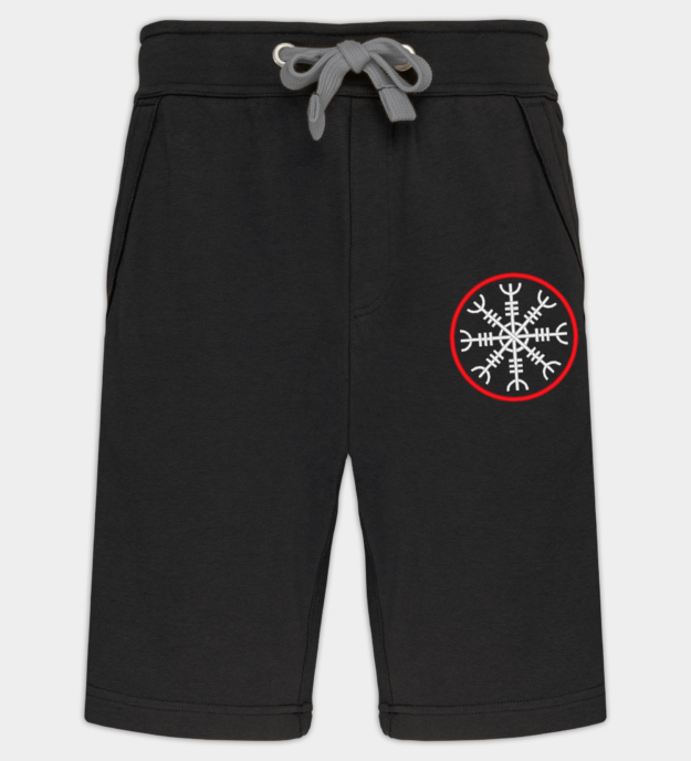 Ægishjálmur broderet bermudashorts