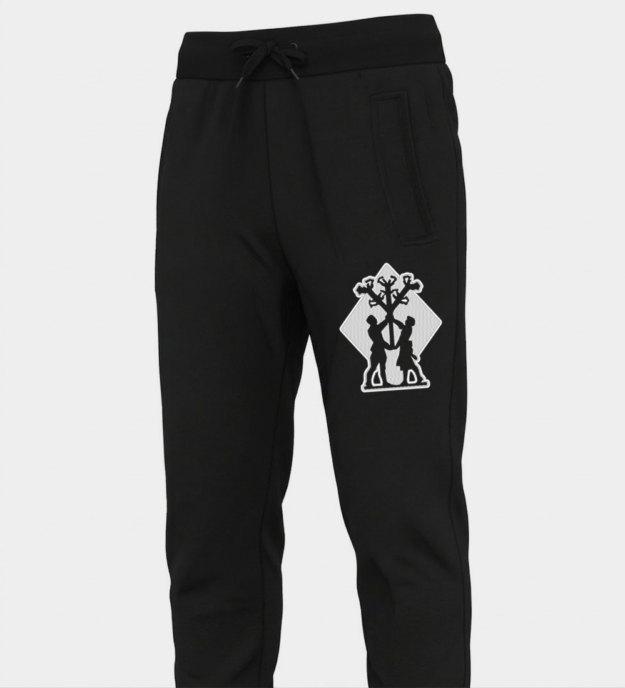 Algiz-motiv broderede joggingbukser